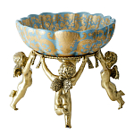 Чаша с орнаментом на бронзовых ножках в виде ангелов Eden Garden варинант исполнения - 3 | Loft Concept в Омске