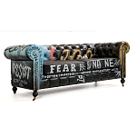 Диван в Лофт Честерфильд граффити из винтажной кожи GRAFFITI PARA Chesterfield варинант исполнения - 2 | Loft Concept в Омске