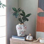 Ваза с нежным цветочным узором в пастельных тонах и крышкой с золотым акцентом Chinoiserie Ceramics варинант исполнения - 6 | Loft Concept в Омске