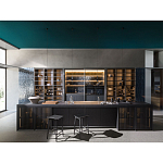 Кухонный гарнитур из дерева и камня с раздвижными дверцами OPERATING COLUMN 2.0 Dada Engenereed Kitchen варинант исполнения - 5 | Loft Concept в Омске