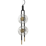 Подвесной светильник с 2-мя прозрачными стеклянными плафонами и золотистыми центральными вставками Virelia  варинант исполнения - 1 | Loft Concept в Омске