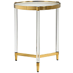 Золотой приставной столик с круглой стеклянной столешницей Weightless Table варинант исполнения - 1 | Loft Concept в Омске