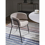 Стул полукруглый с каркасом из металла и мягким сиденьем и спинкой Soft Chenille варинант исполнения - 6 | Loft Concept в Омске