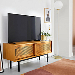 ТВ-тумба из дуба и плетеного ротанга Wicker Chasey TV Stand варинант исполнения - 4 | Loft Concept в Омске