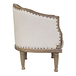 Кресло низкое с мягкой обивкой из льна на 4-х деревянных ножках Emile Armchair beige варинант исполнения - 1 | Loft Concept в Омске