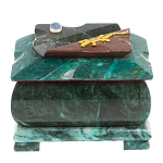 Шкатулка прямоугольная с зеркалом из натурального камня змеевик Stone Casket варинант исполнения - 2 | Loft Concept в Омске