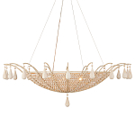 Люстра из деревянных бусин с подвесками в виде капель Wooden Beads варинант исполнения - 5 | Loft Concept в Омске