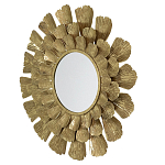 Зеркало круглое настенное в металлической раме Sunny Golden Petals варинант исполнения - 2 | Loft Concept в Омске