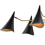 Люстра с 6-ю черными конусообразными плафонами Contrasting Lamps варинант исполнения - 1 | Loft Concept в Омске
