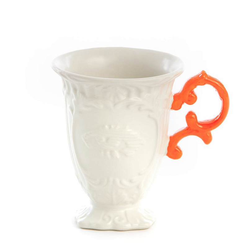 Кружка Seletti I-Mug Orange Белый Оранжевый в Омске | Loft Concept 