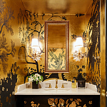 Обои ручная роспись в стиле Арт-деко Rateau Original colourway on Deep Rich Gold gilded paper варинант исполнения - 3 | Loft Concept в Омске