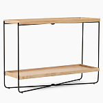 Консоль деревянной столешницей и полкой Wooden Table Top and Shelf варинант исполнения - 7 | Loft Concept в Омске