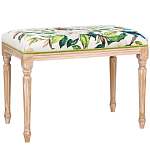 Банкетка из натурального бука золотистая с изображением птиц и цветов Blooming Bird варинант исполнения - 1 | Loft Concept в Омске