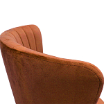 Барный стул со спинкой на 4-х деревянных ножках Оранжевый Велюр Ava Charm варинант исполнения - 2 | Loft Concept в Омске