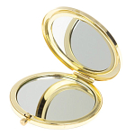 Зеркало карманное складное круглое из натурального камня Лазурит в подарочной упаковке Gold Stone Mirrors варинант исполнения - 3 | Loft Concept в Омске