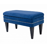 Мягкая банкетка на черных ножках с зоной для хранения Casket Blue варинант исполнения - 2 | Loft Concept в Омске