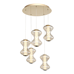 Люстра светодиодная с стеклянными волнообразными плафонами Amphora of Light варинант исполнения - 1 | Loft Concept в Омске