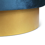 Пуф синий велюр на золотом металлическом основании Golden Belt варинант исполнения - 3 | Loft Concept в Омске