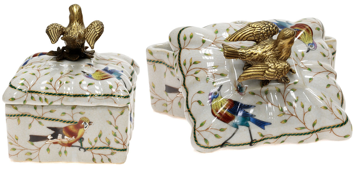 Шкатулка Bronze and Color Birds Box Square Шкатулка Bronze and Color Birds Box Square - Loft-Concept в Омске