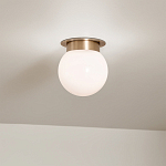 Потолочный светильник с белым матовым шарообразным плафоном Kichler варинант исполнения - 7 | Loft Concept в Омске