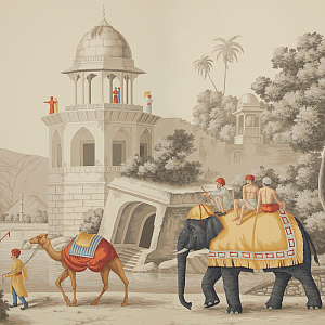 Обои ручная роспись Early Views of India scenic paper