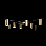 Потолочный светильник с 8-ю цилиндрическими плафонами цвета латунь TRIBES CHANDELIER варинант исполнения - 3 | Loft Concept в Омске