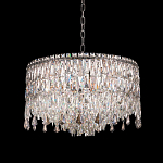 Люстра круглая с хрустальными подвесками на серебряном каркасе Roul Crystal Light варинант исполнения - 2 | Loft Concept в Омске