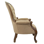 Кресло с мягкой обивкой из светло-коричневого велюра на 4-х деревянных ножках Evelyn Classical Armchair варинант исполнения - 1 | Loft Concept в Омске