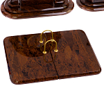 Настольный письменный набор с часами из природного камня обсидиана  Contract Extended варинант исполнения - 2 | Loft Concept в Омске