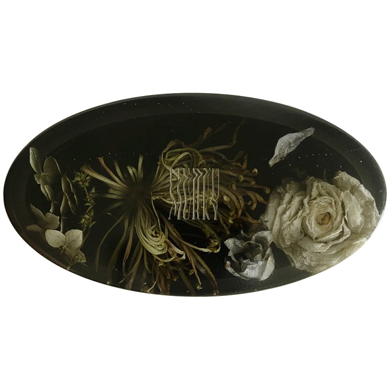 Шкатулка из эпоксидной смолы с цветами черная Epoxy Resin Oval Box Black Черный Шкатулка из эпоксидной смолы с цветами черная Epoxy Resin Oval Box Black Черный в Омске | Loft Concept