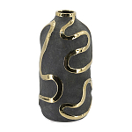 Ваза с золотыми акцентными полосами на черном матовом фоне Accent Tape варинант исполнения - 3 | Loft Concept в Омске