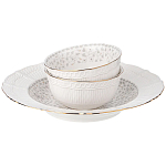 Обеденный сервиз белого цвета из фарфора на 6 персон 23 предмета Floral Charm варинант исполнения - 6 | Loft Concept в Омске