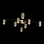 Потолочный светильник с 8-ю цилиндрическими плафонами цвета латунь TRIBES CHANDELIER варинант исполнения - 1 | Loft Concept в Омске