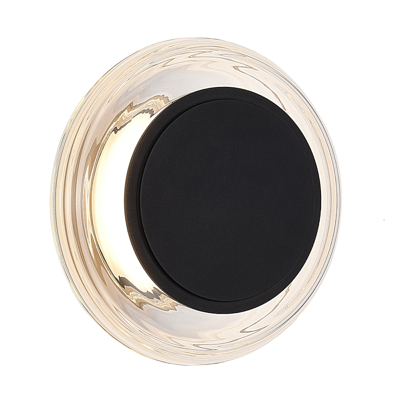 Бра круглое черный/прозрачный Plumpness LED 7 Черный Прозрачное Стекло в Омске | Loft Concept 