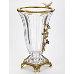 Ваза из прозрачного стекла с бронзовой вставкой в виде цветущей ветви Eden Garden porcelain and bronze варинант исполнения - 2 | Loft Concept в Омске