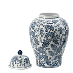 Ваза с крышкой и бело-синим цветочным узором Blue & White Ornament  варинант исполнения - 1 | Loft Concept в Омске