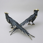 Статуэтка бронзовая пара Фазаны синие Bronze Birds варинант исполнения - 3 | Loft Concept в Омске