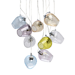 Люстра каскадная с 9-ю разноцветными стеклянными плафонами Kaleido варинант исполнения - 1 | Loft Concept в Омске