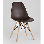Пластиковый стул на ножках из массива бука Eames Brown варинант исполнения - 1 | Loft Concept в Омске