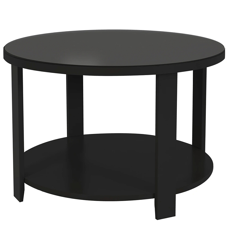 Круглый журнальный стол Jazz Black Черный Прозрачное Стекло в Омске | Loft Concept 