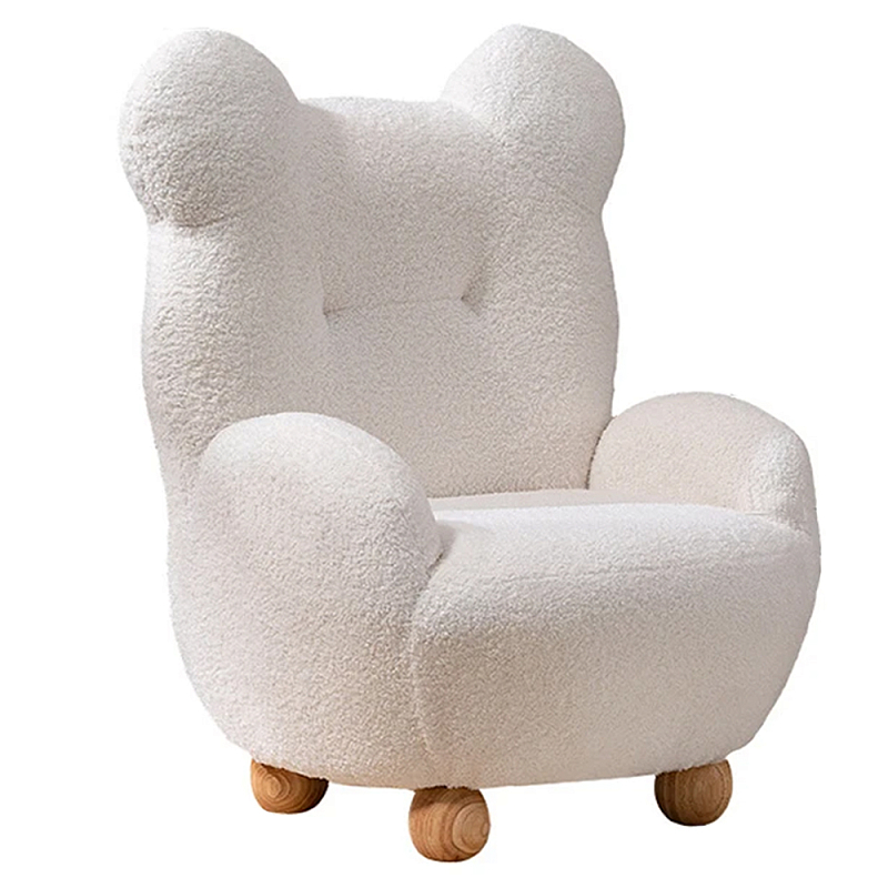 Кресло мягкое для детской Мишка Velvet Armchair Bear Белый Древесина Кресло мягкое для детской Мишка Velvet Armchair Bear Белый Древесина в Омске | Loft Concept