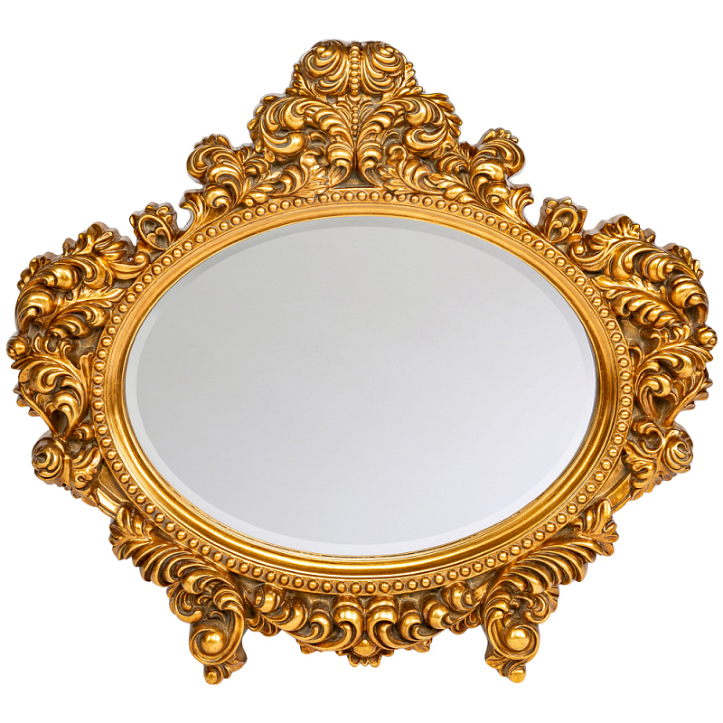 Зеркало настенное золотое с ажурным резным орнаментом Classic Ornament Mirror Золотой Зеркало в Омске | Loft Concept 