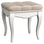 Пуф из массива бука с бежевой обивкой из велюра White Provence варинант исполнения - 1 | Loft Concept в Омске