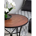 Столик приставной с круглой столешницей на металлическом черном основании Scenical Table варинант исполнения - 3 | Loft Concept в Омске