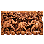 Панно из дерева слоны Panel With Animals варинант исполнения - 1 | Loft Concept в Омске