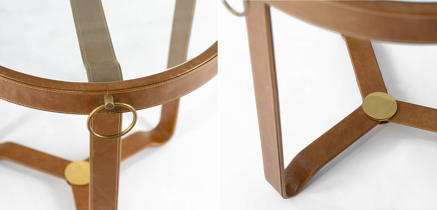 Приставной стол Disisar винтажная натуральная кожа - Loft-Concept в Омске