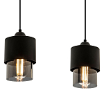 Подвесной светильник с 2-мя плафонами из дымчатого стекла Volta Flos Duo Hanging Lamp варинант исполнения - 2 | Loft Concept в Омске