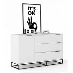 Комод белый с 3-мя ящиками Strict Lines  варинант исполнения - 3 | Loft Concept в Омске