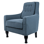 Кресло с мягкой обивкой из льна на 4-х ножках из массива березы Scarlett Armchair blue варинант исполнения - 2 | Loft Concept в Омске