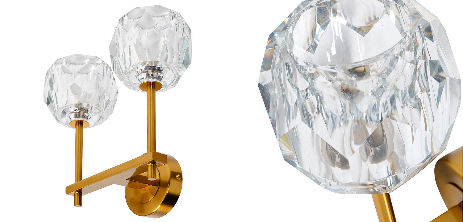 Бра RH Boule de Cristal Double Wall Lamp Gold Бра RH Boule de Cristal Double Wall Lamp Gold - Loft-Concept в Омске